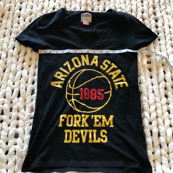 Victoria’s Secret PINK ASU Sundevils Black Tee - Picture 4 of 6